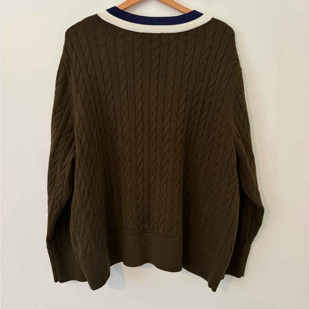 Talbots Chevron Cable Knit V-neck Sweater Size 3X - Picture 6 of 11